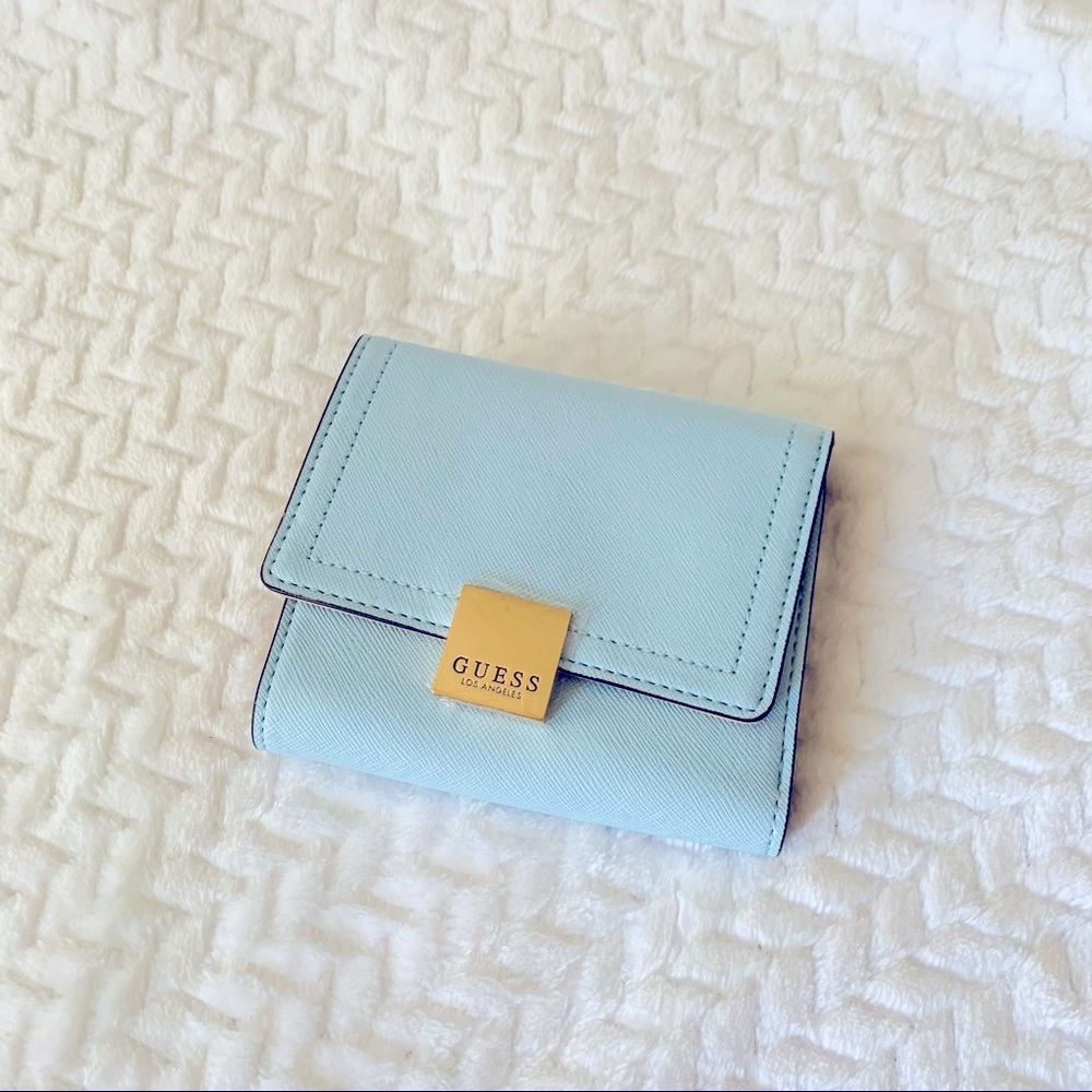 💙Guess Factory Baby Blue Trifold Wallet💙